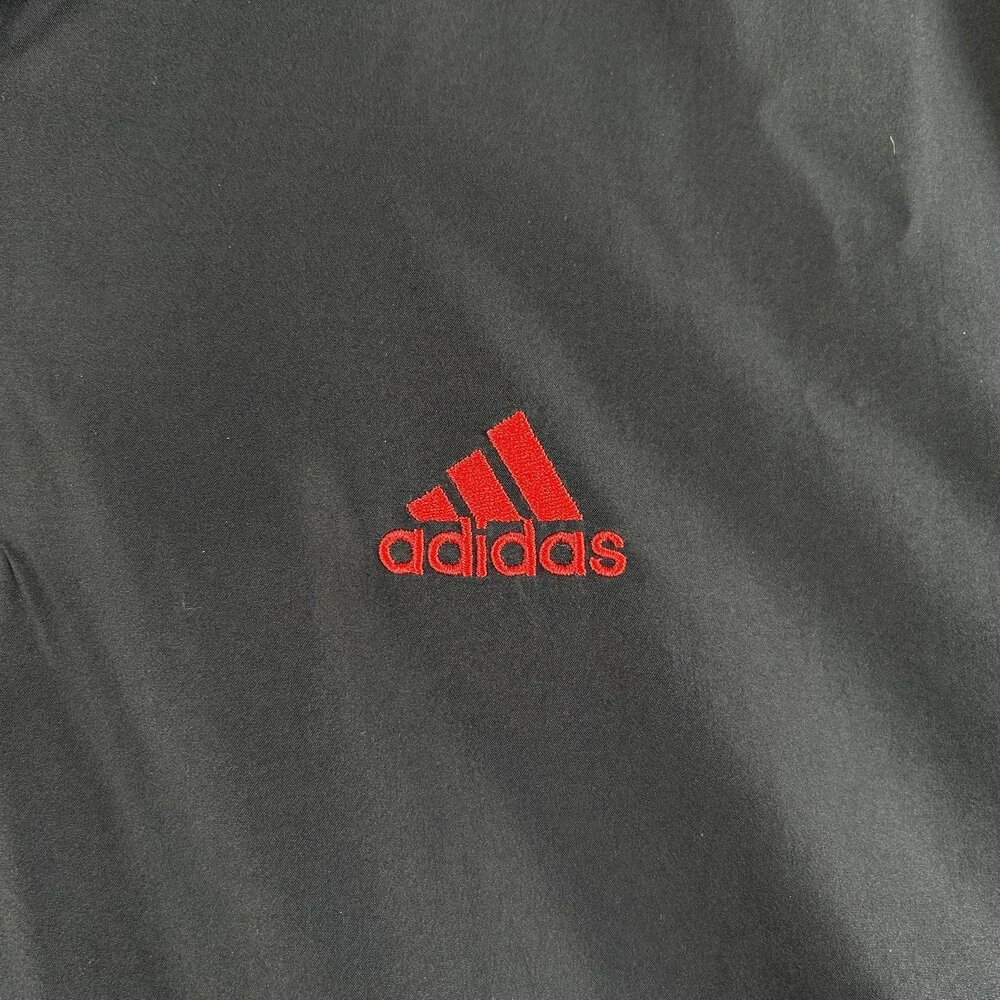 Adidas Jacket Mens Medium 1/4 Zip Windbreaker Pullover 3 Stripes Athletic Y2K